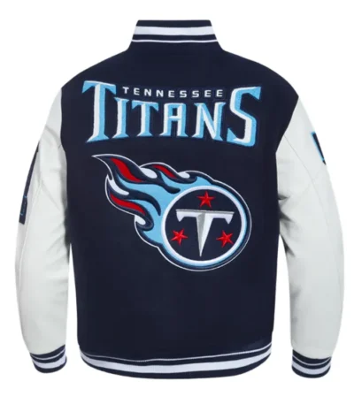 Tennessee Titans Mashup Rib Varsity Wool-Leather Jacket