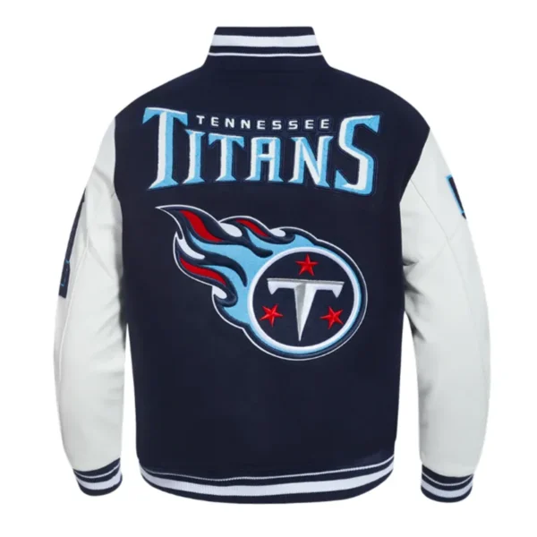 Tennessee Titans Mashup Rib Varsity Wool-Leather Jacket