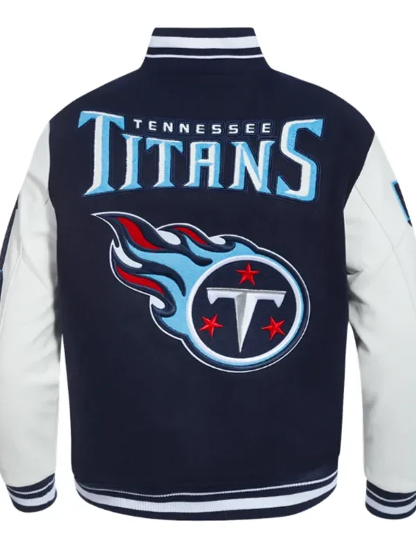 Tennessee Titans Mashup Rib Varsity Wool-Leather Jacket