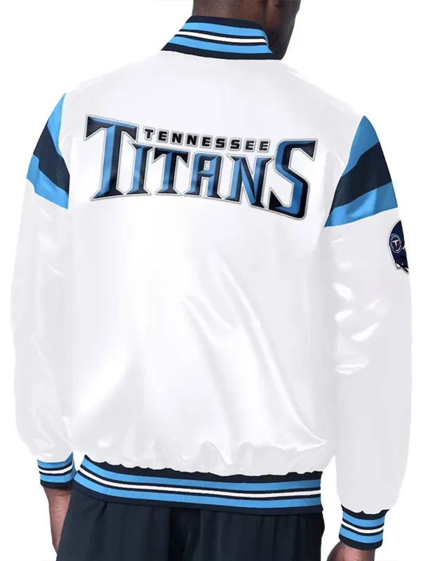 Tennessee Titans Midweight White Satin Jacket