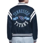 Tennessee Titans Printed Logo Varsity Satin Jacket