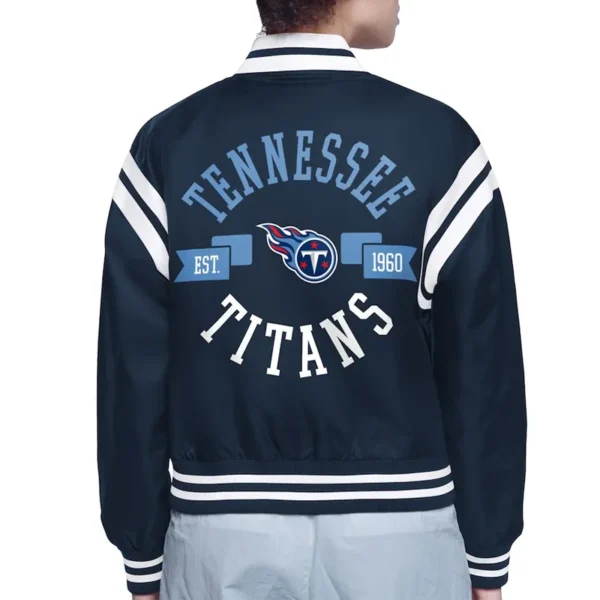 Tennessee Titans Printed Logo Varsity Satin Jacket