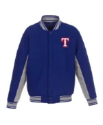 Texas Rangers Accent Varsity Royal Wool Jacket