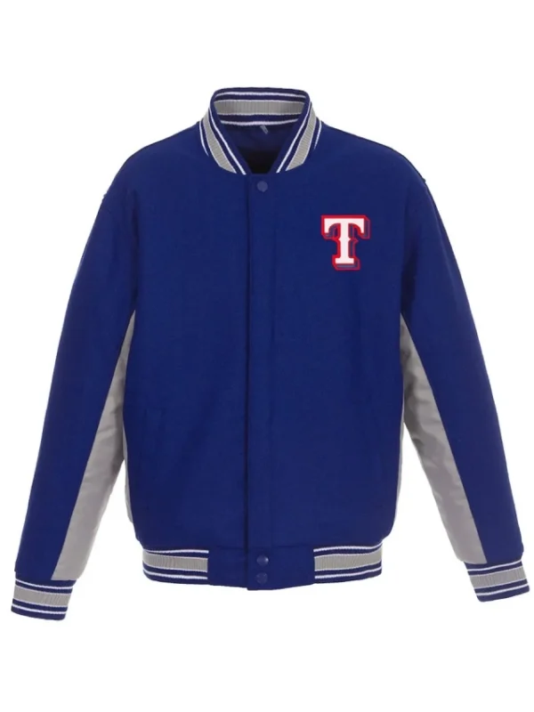 Texas Rangers Accent Varsity Royal Wool Jacket
