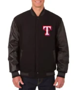 Texas Rangers Black Varsity Wool/Leather Jacket
