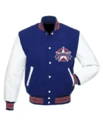Texas Rangers Blue and White Varsity Jacket