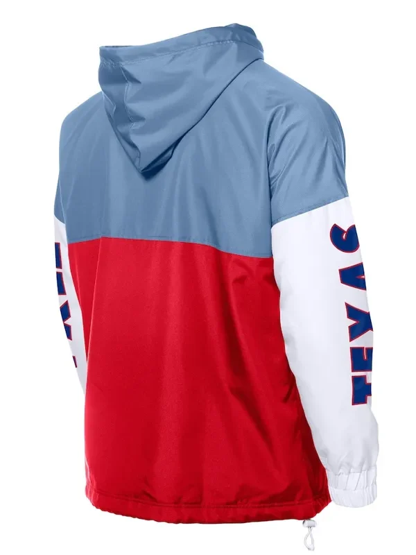 Texas Rangers Color Block Red-Light Blue Hoodie Windbreaker