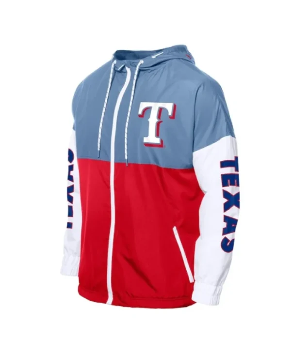 Texas Rangers Color Block Windbreaker Hoodie
