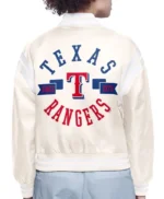 Printed Logo Texas Rangers Varsity Satin Jacket