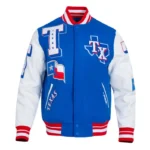 Texas Rangers Mashup Royal/White Varsity Jacket