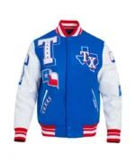 Texas Rangers Mashup Royal/White Varsity Jacket