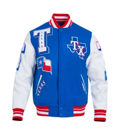 Texas Rangers Mashup Royal/White Varsity Jacket