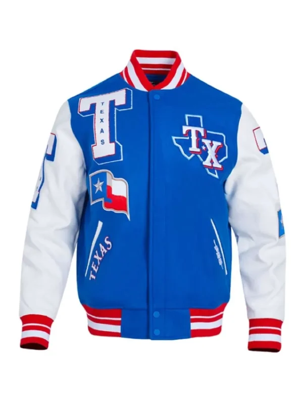 Texas Rangers Mashup Royal/White Varsity Jacket