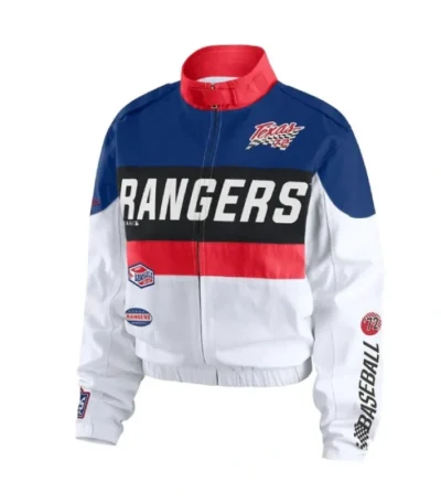 Texas Rangers Racing Navy/White Full-Zip Jacket