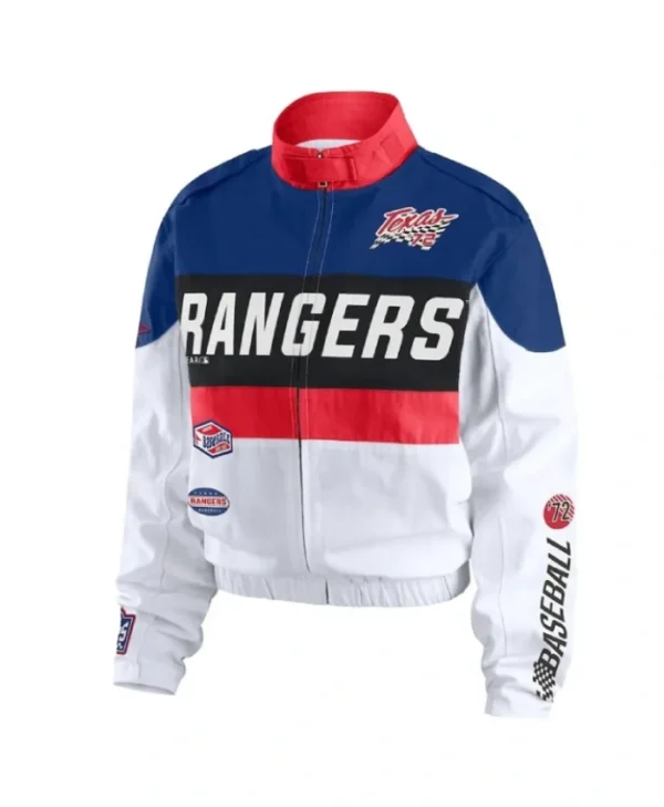 Texas Rangers Racing Navy/White Full-Zip Jacket