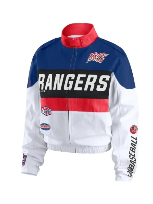 Texas Rangers Racing Navy/White Full-Zip Jacket