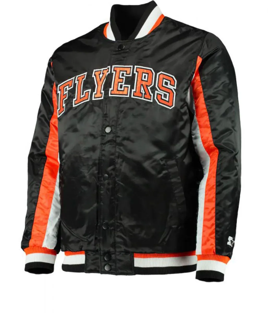 The Ace Philadelphia Flyers Starter Black Satin Jacket The Ace Philadelphia Flyers Starter Black Satin Jacket