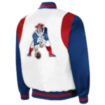 The All-American New England Patriots White-Royal Satin Jacket