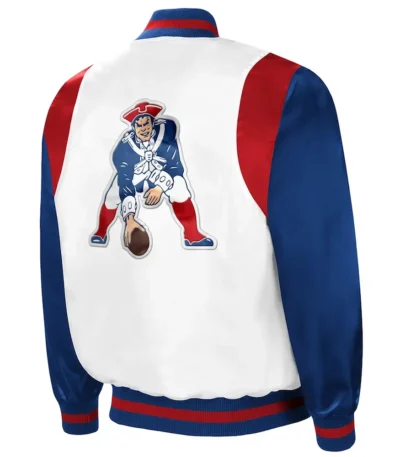 The All-American New England Patriots White-Royal Satin Jacket