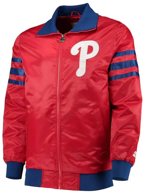 The Captain II Philadelphia Phillies Red Satin Jacket