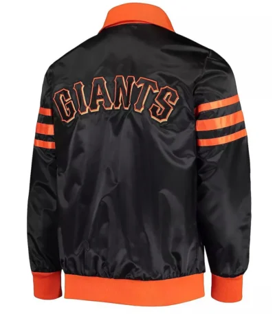 The Captain II San Francisco Giants Black Full-Snap Satin Jacket