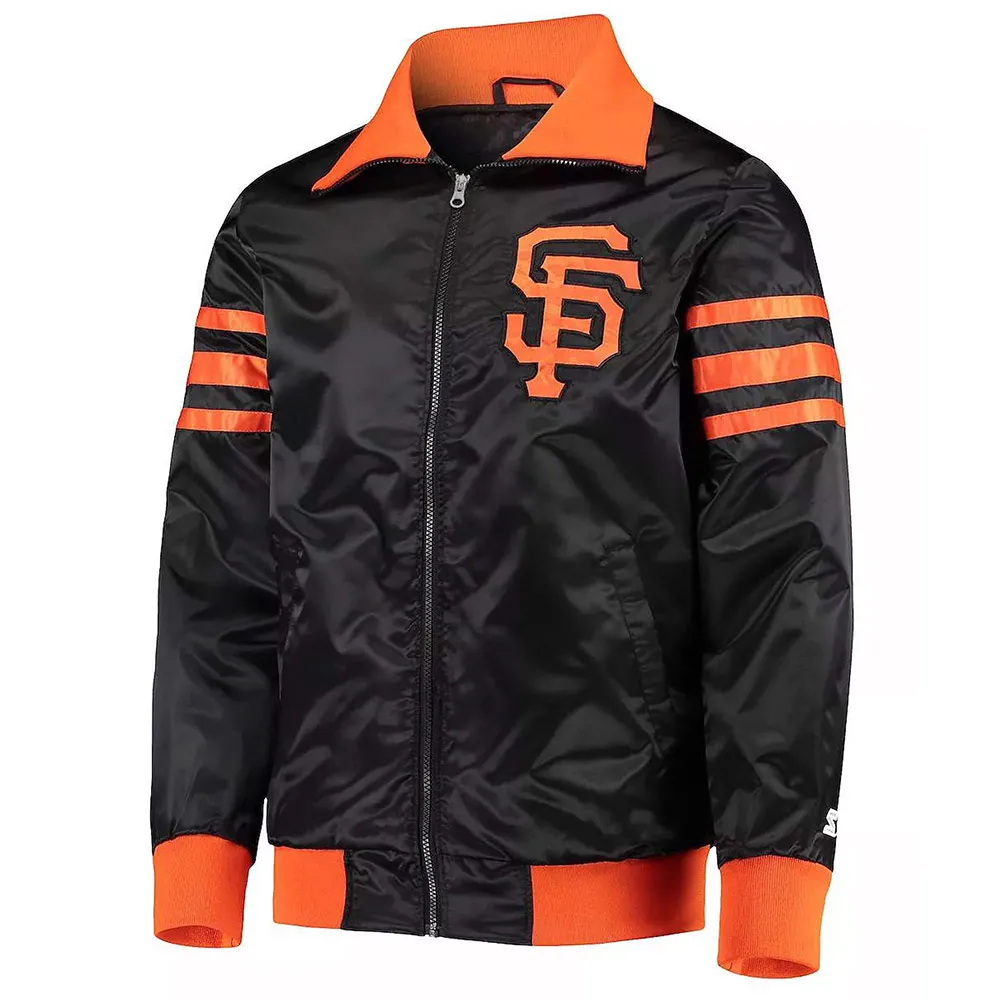 The Captain II San Francisco Giants Black Full-Snap Satin Jacket The Captain II San Francisco Giants Black Full-Snap Satin Jacket