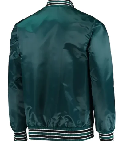 The Diamond Retro Philadelphia Eagles Green Satin Jacket