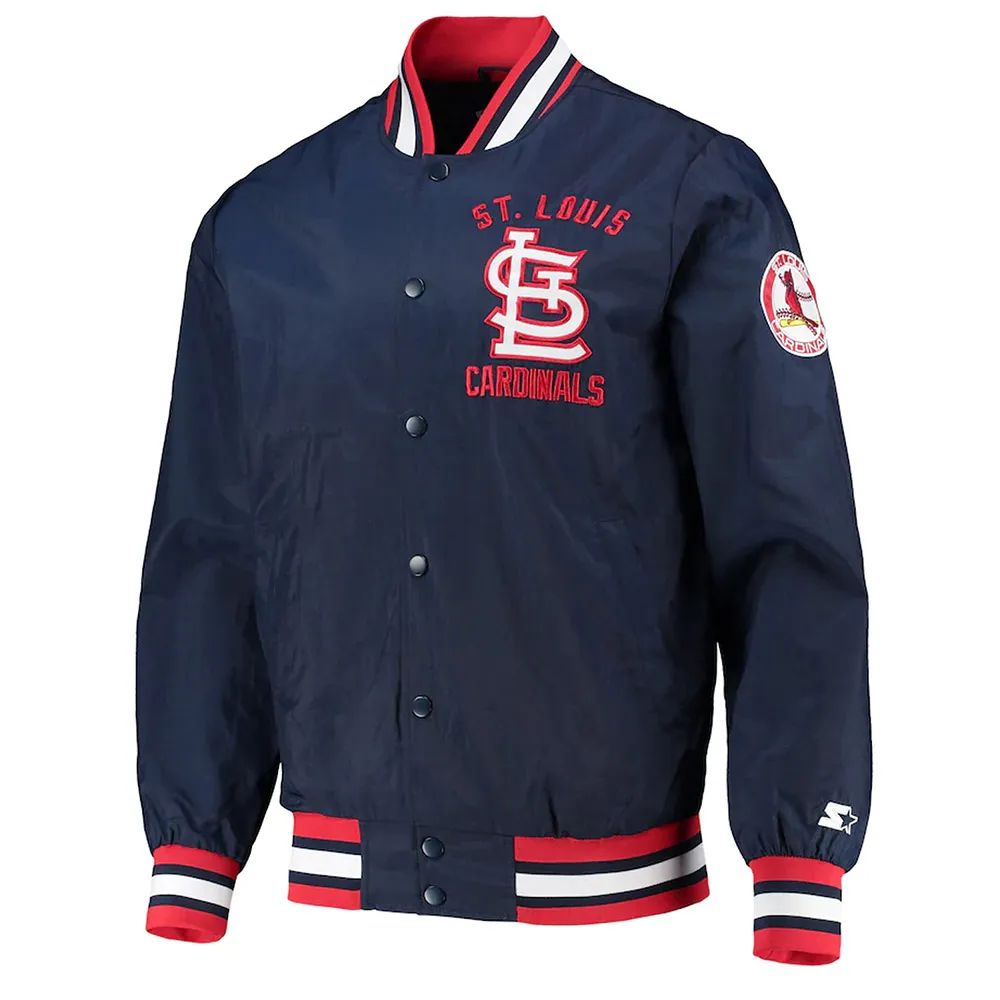 The Jet III St. Louis Cardinals Navy Blue Satin Jacket The Jet III St. Louis Cardinals Navy Blue Satin Jacket