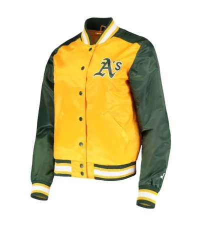 The Legend Oakland Athletics Gold and Green Satin Jacket