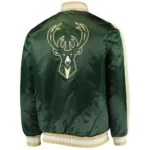 The Offensive Milwaukee Bucks Varsity Green Satin Jacket