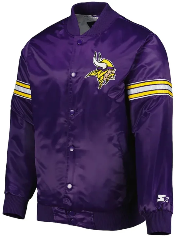 The Pick and Roll Minnesota Vikings Purple Satin Jacket