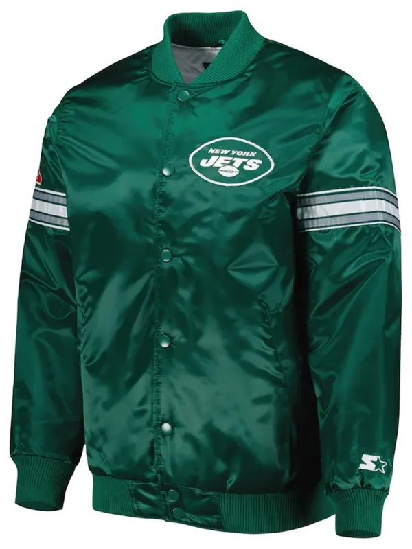 The Pick and Roll New York Jets Green Satin Jacket