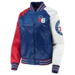 The Prospect Philadelphia 76ers Royal/Red Satin Jacket
