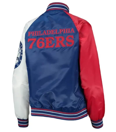 The Prospect Philadelphia 76ers Royal/Red Satin Jacket