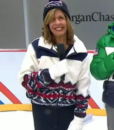 The Today Show Hoda Kotb Team USA Sherpa Jacket