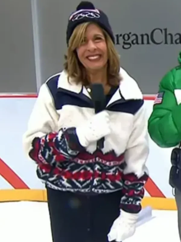 The Today Show Hoda Kotb Team USA Sherpa Jacket