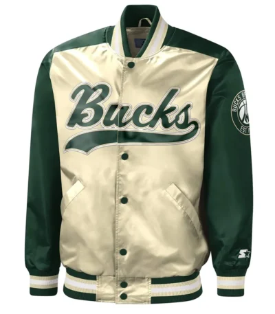 The Tradition Ii Milwaukee Bucks Green And Cream Satin Jacket