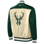 The Tradition Ii Milwaukee Bucks Green And Cream Satin Jacket