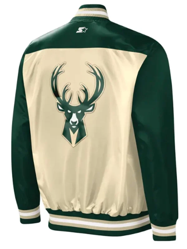 The Tradition Ii Milwaukee Bucks Green And Cream Satin Jacket