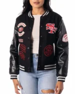 The Wild Collective San Francisco 49ers Black Varsity Jacket