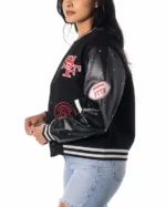 The Wild Collective San Francisco 49ers Black Varsity Jacket