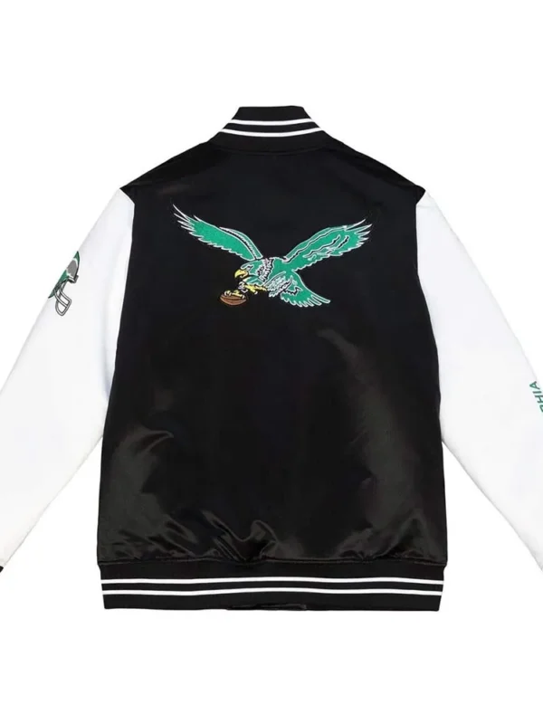 Throwback 2-tone Philadelphia Eagles Varsity Satin Jacket