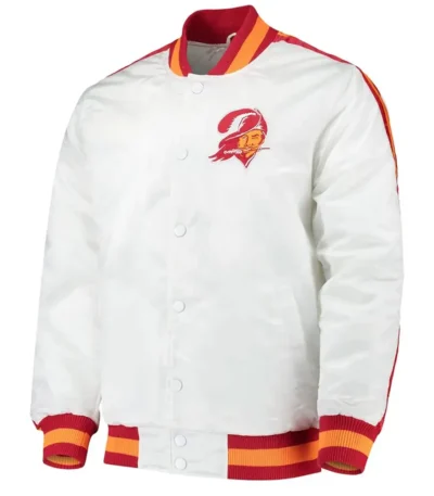 Throwback D-Line Tampa Bay Buccaneers White Satin Jacket