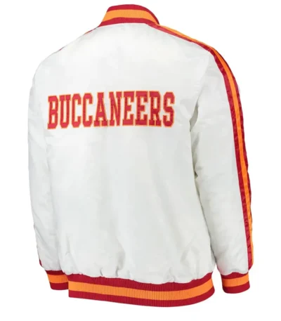 Throwback D-Line Tampa Bay Buccaneers White Satin Jacket