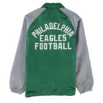 Throwback Logo Philadelphia Eagles Green And Gray Jacket
