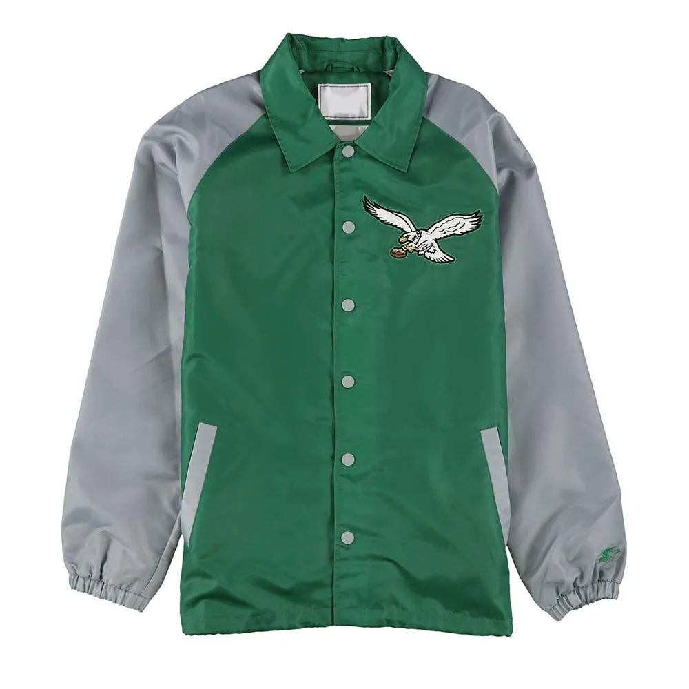 Throwback Logo Philadelphia Eagles Green And Gray Jacket Throwback Logo Philadelphia Eagles Green And Gray Jacket