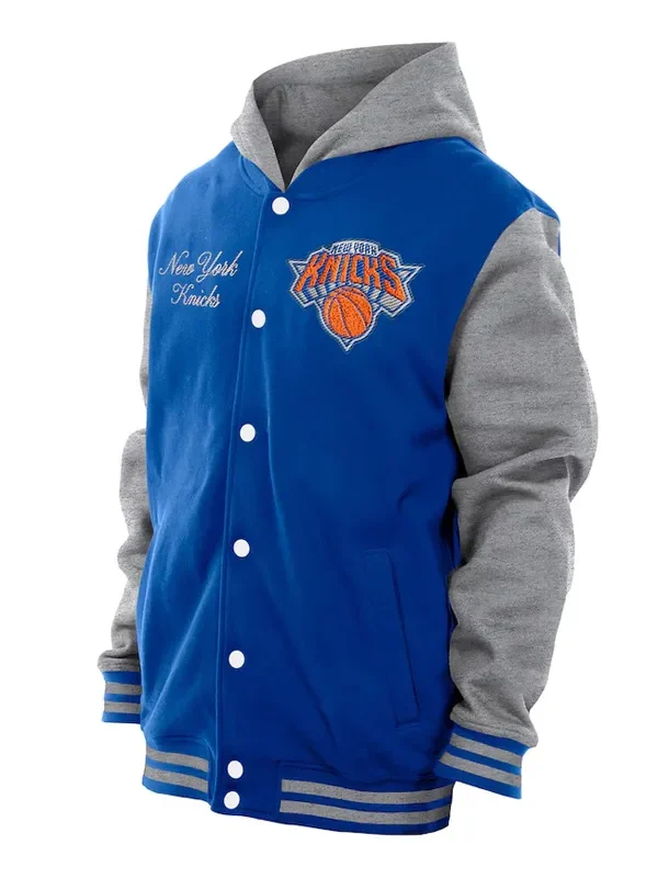 Throwback Prep NY Knicks Purple Hoodie Jacket
