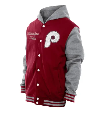 Throwback Prep Philadelphia Phillies Burgundy Hoodie Jacket