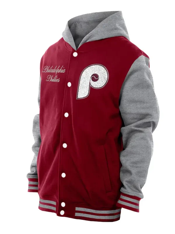 Throwback Prep Philadelphia Phillies Burgundy Hoodie Jacket