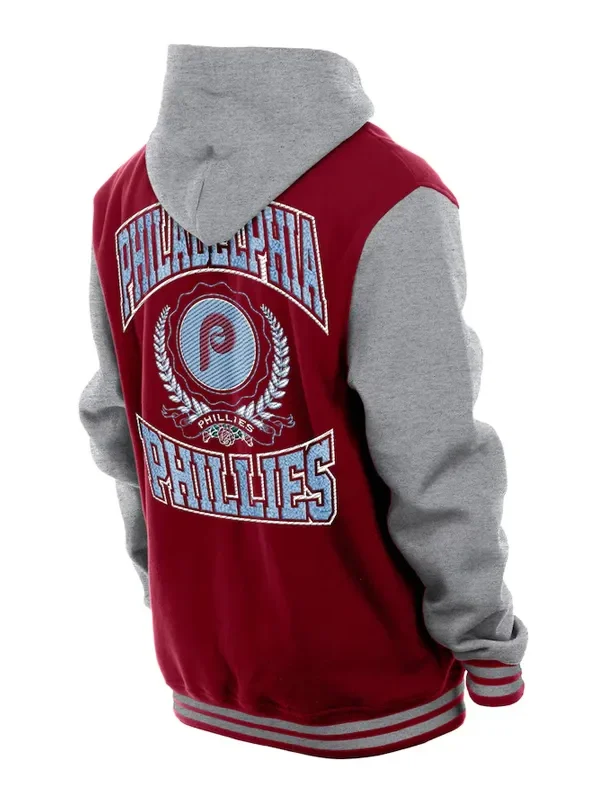 Throwback Prep Philadelphia Phillies Burgundy Hoodie Jacket